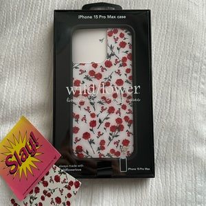 Wildflower red roses iphone 15 pro max phone case